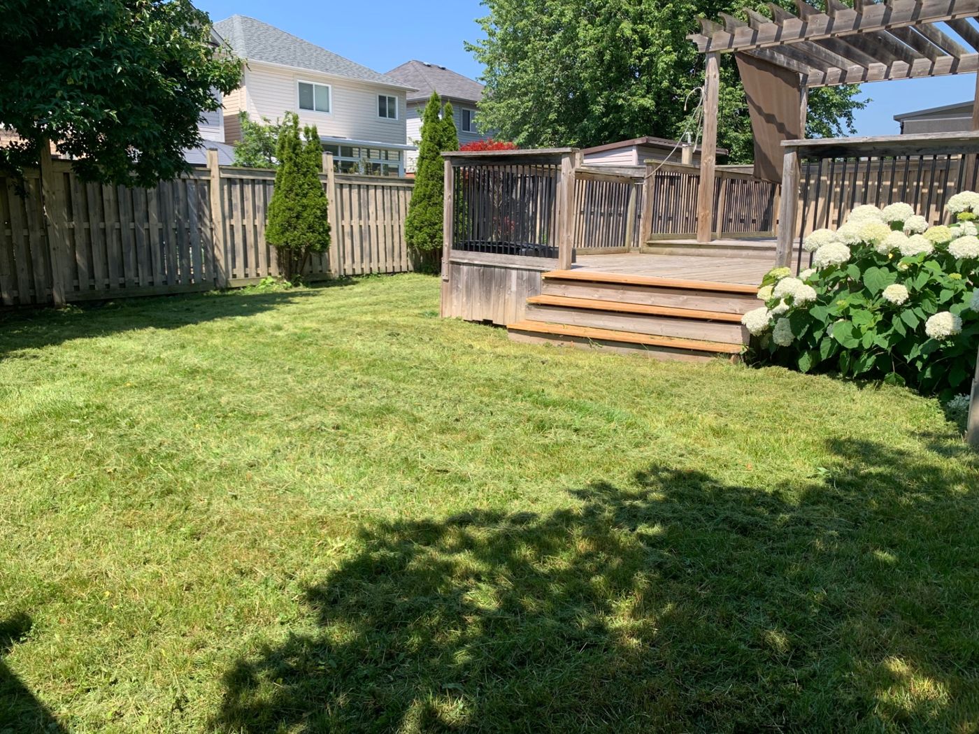 razorshap landscaping project: Backyard deck mow