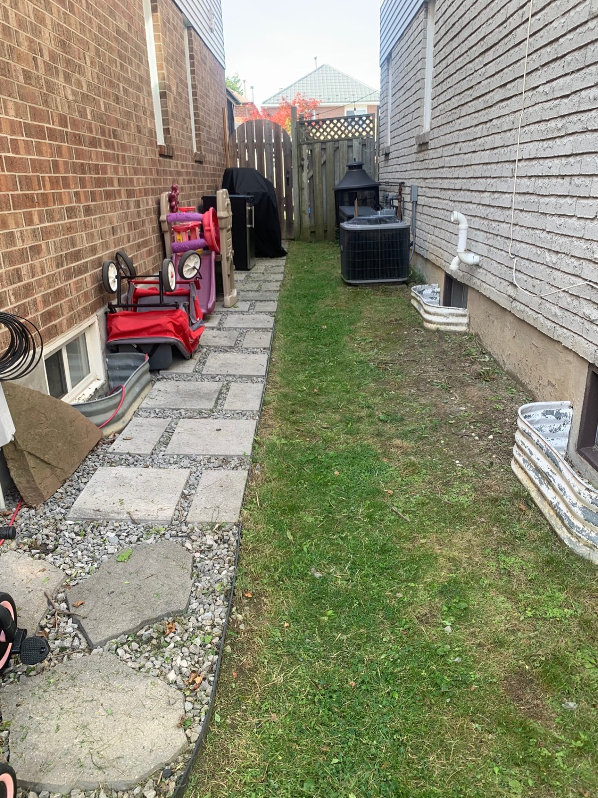 Side walkway cleanup after razorshap service